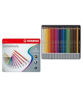 Chalk-pastel pencil STABILO CarbOthello - metal box with 24 colors