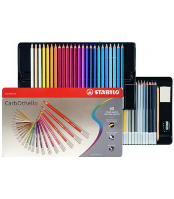 e) STABILO CarbOthello 60 Pastel Pencils Metal Box