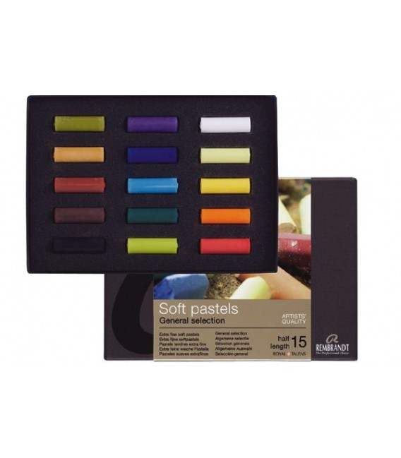 Boite carton 15 demi-pastels Rembrandt 300C15.5
