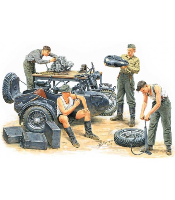 German Motorcycle Repair Crew - 3560