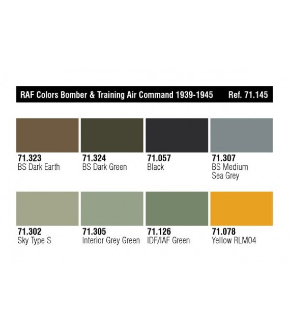 Set Vallejo Model Air 8u. 17 ml. RAF Colors Bomber & Training