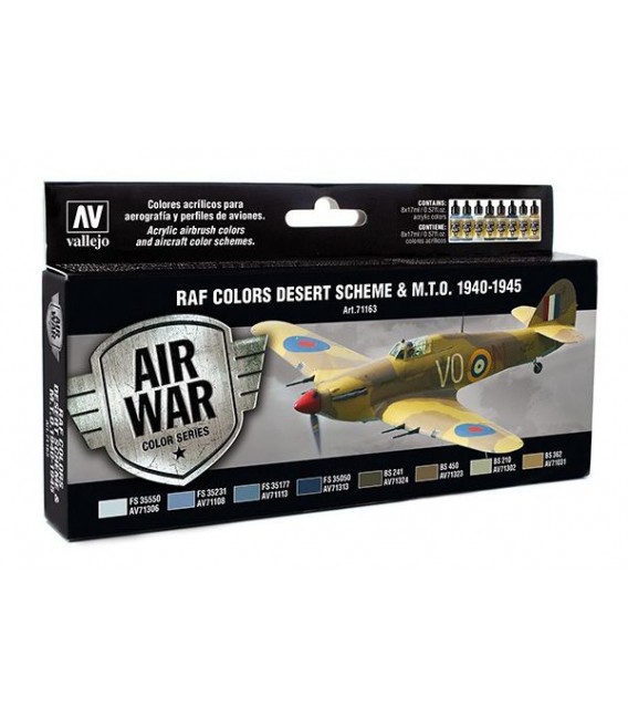 Set Vallejo Model Air 8u. 17 ml. RAF Colors Desert Scheme & MTO