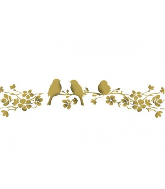 Plantilles - Stencils 60x7 Birds on tree KSE167