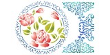 Plantillas - Stencils 21x29,7 Lace with rose KSG189