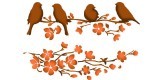 Plantillas - Stencils 21x29,7 Birds on tree KSG351