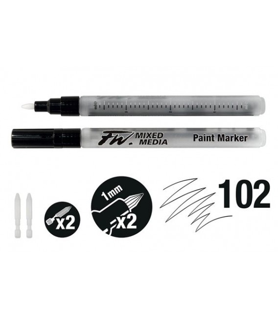 102 (1 mm.) Daler Rowney FW Mixed Media Paint Markers