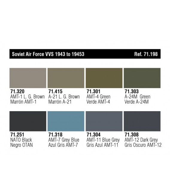 Set Vallejo Model Air 8u.17 ml. Soviet Air Force VVS 1943 - 1945