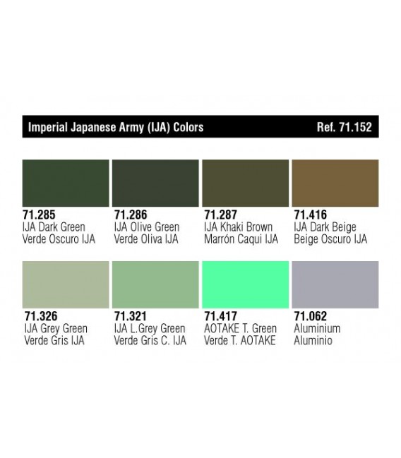 Set Vallejo Model Air 8u. 17 ml. IJA Colors Pre-War to 1945