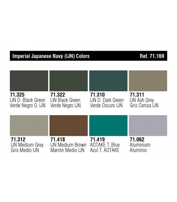 Set Vallejo Model Air 8u. 17 ml. IJN Colors Pre-War to 1945