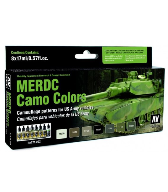 Set Vallejo Model Air 8 u. (17 ml.) MERDC Camo Colors