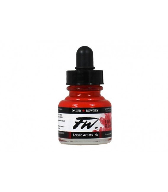517 Flame Red FW Artists Acrylic Ink Daler Rowney 29.5 ml.