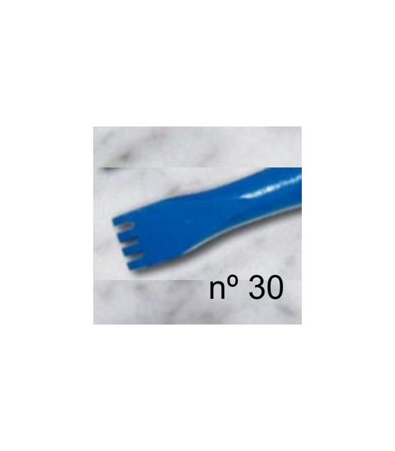 a) Gradina de diente plano para escultura de 11 mm. 4 d.