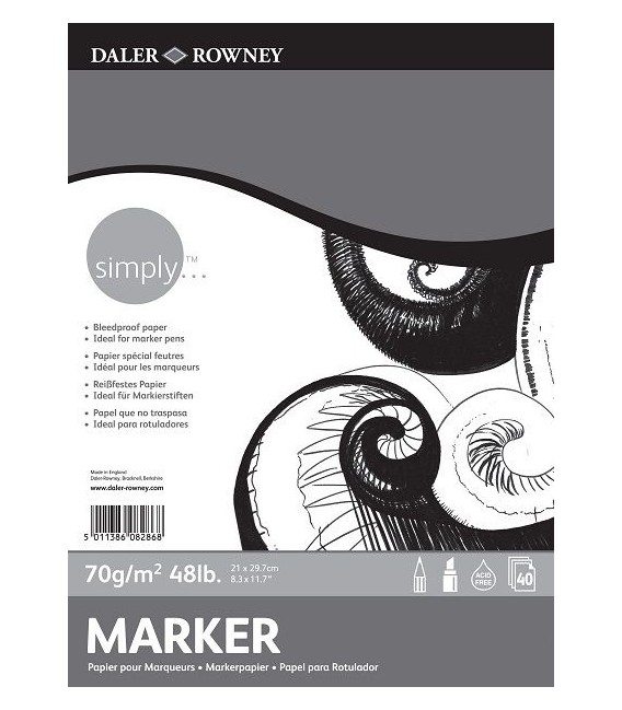 Bloc Papel Daler Rowney Simply 40h 70g A4 21x29,7