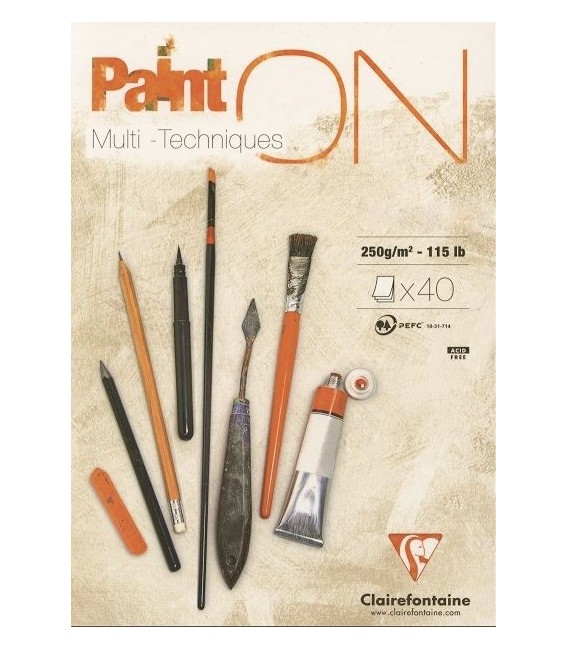 Bloc Clairefontaine Multi-tecnica 40 h 250gr Fino A5 14,8x21