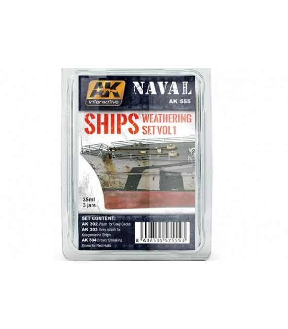 AK555 Ships Weathering Set Vol.1  3 u. 35 ml