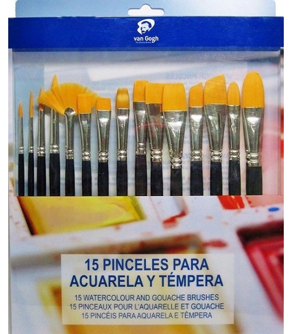 Set 15 pinceis sinteticos Van Gogh