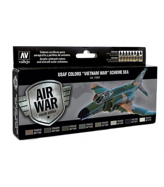 Set Vallejo Model Air 8 u. (17 ml.) USAF Colors Vietnam War SEA