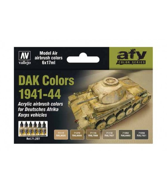 Set Vallejo Model Air 6 u. (17 ml.) DAK Colors 1941-1944