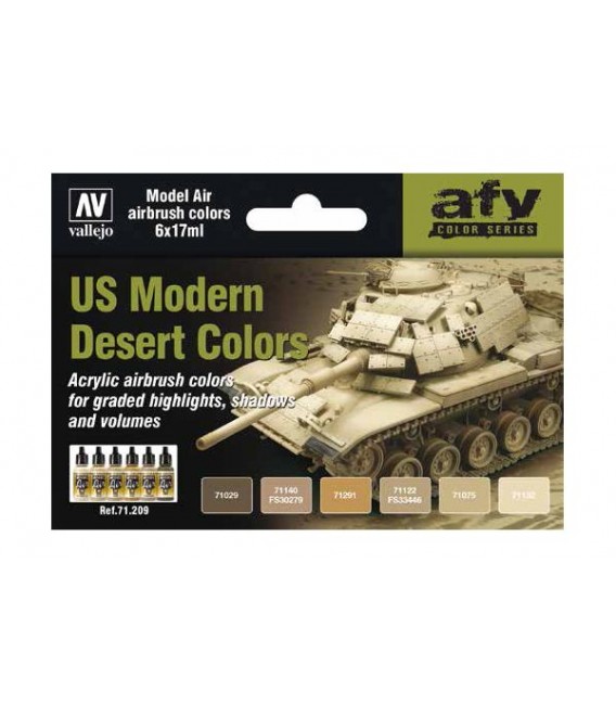 Set Vallejo Model Air 6 u. (17 ml.) US Modern Desert Colors