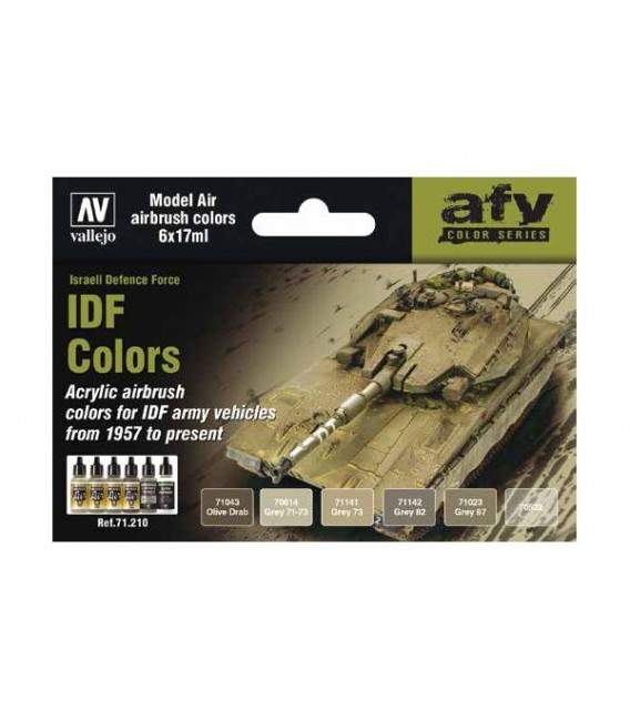 Set Vallejo Model Air 6 u. (17 ml.) IDF Colors