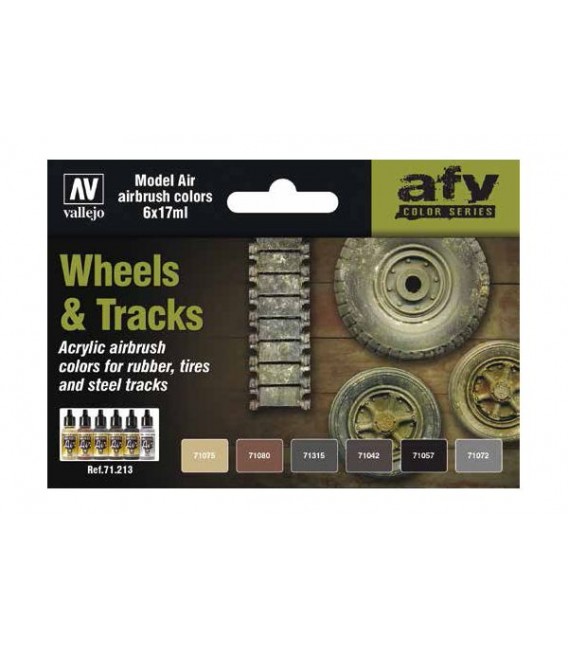 Set Vallejo Model Air 6 u. (17 ml.) Wheels & Tracks