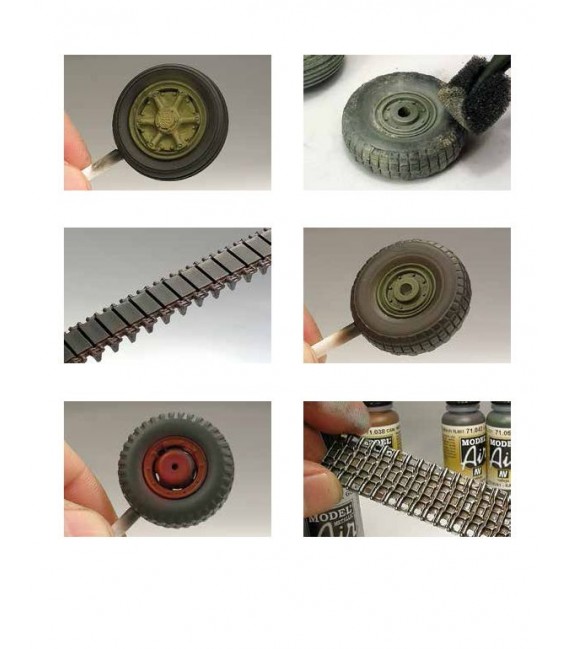 Set Vallejo Model Air 6 u. (17 ml.) Wheels & Tracks