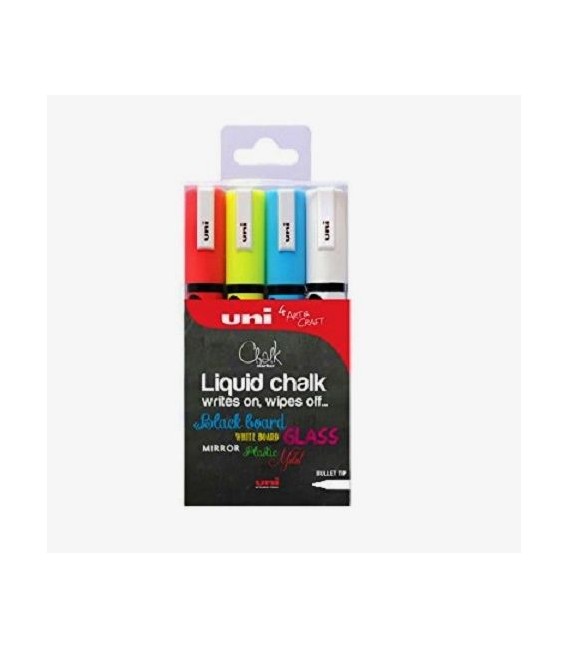 00) Set 4 Marcadores Uni Chalk Marker PWE5M