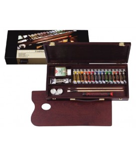 Caja pintura oleo Rembrandt madera Traditional 15 tubos