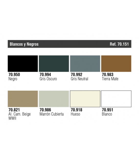 Set Vallejo Blanc i Negre (Model Color).