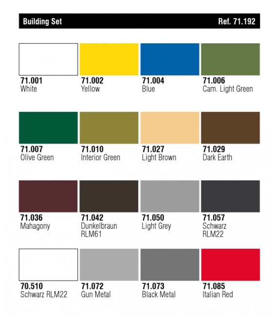 Set Vallejo Model Air 16 u. (17 ml.) Construccion.