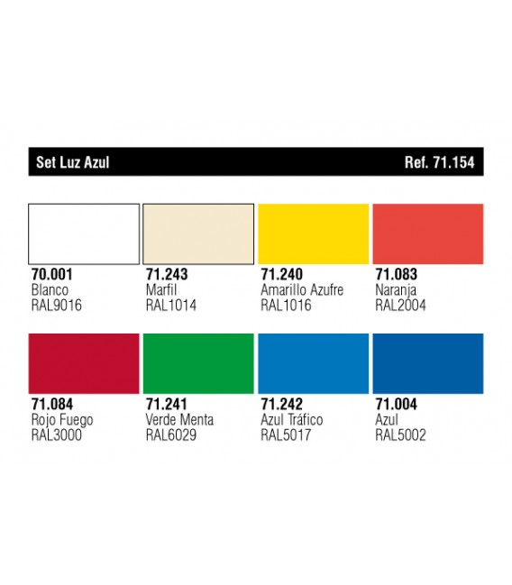 Set Vallejo Model Air (1) 8 u. (17 ml.) Bluelight.