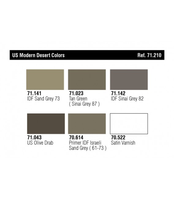 Set Vallejo Model Air 6 u. (17 ml.) IDF Colors