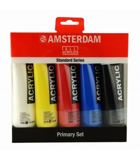 Set 5 acrilici Amsterdam 120 ML colori primari