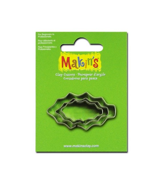 36028 Hojas acebo Set de 3 cortadores Makins