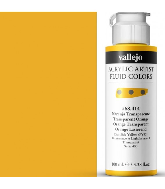 Acrilic Artist Fluid 100 ml Naranja Transparente