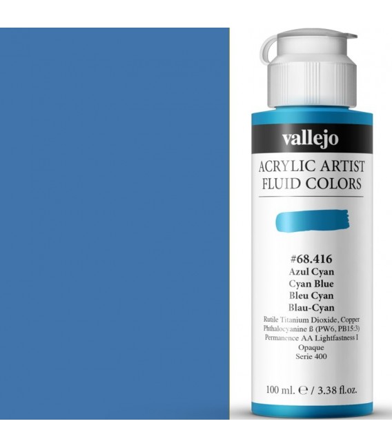 Acrilic Artist Fluid 100 ml Azul Cyan