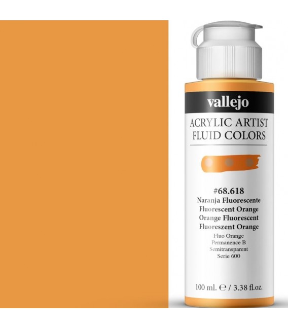 Acrilic Artist Fluid 100 ml Naranja Fluorescente