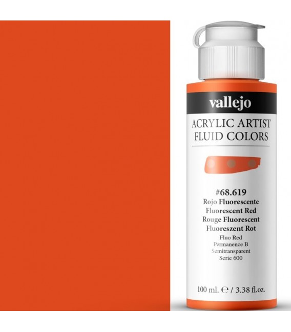 Acrilic Artist Fluid 100 ml Rojo Fluorescente