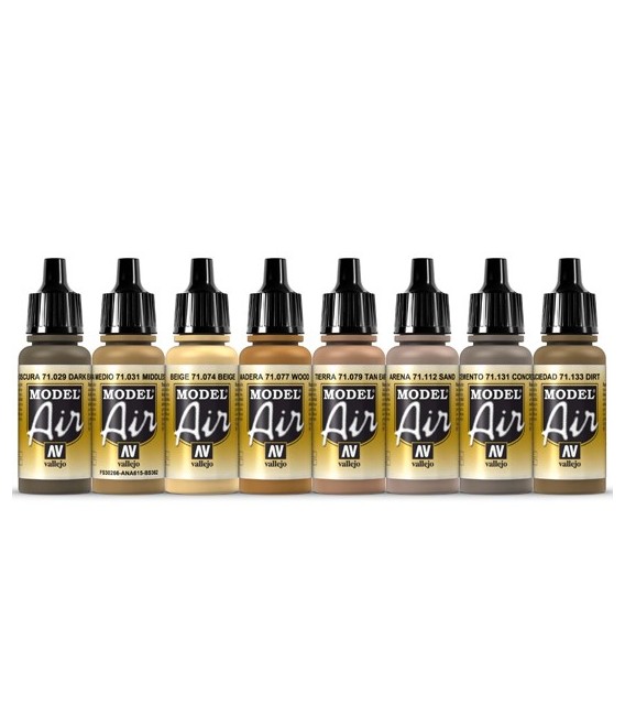 Set Vallejo Model Air 8 u. (17 ml.) Ruins & Rubble