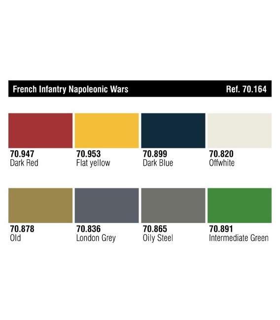 Set Vallejo Model Color 8 u. (17 ml.) French Infantry Napoleonic Wars