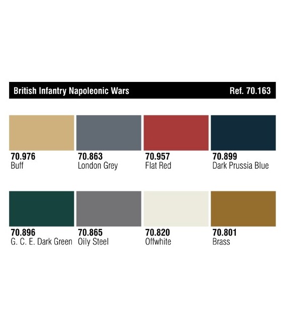 Set Vallejo Model Color 8 u. (17 ml.) British Infantry Napoleonic Wars