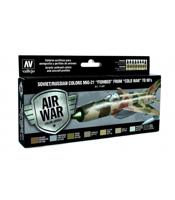 71607 Set Vallejo Model Air 8 u. (17 ml.) Soviet/Russian Colors MiG-21
