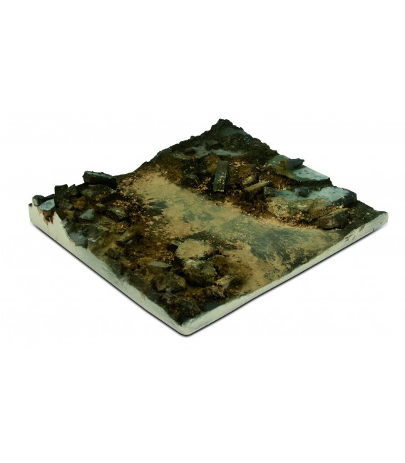 SC002 Rubble street section Scenics Diorama Bases 14 x 14