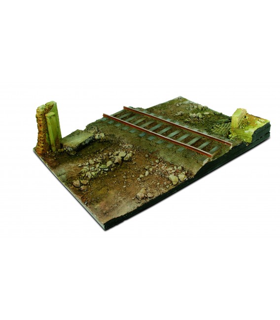 SC104 Country road cross & railway Scenics Diorama Bases 31x21