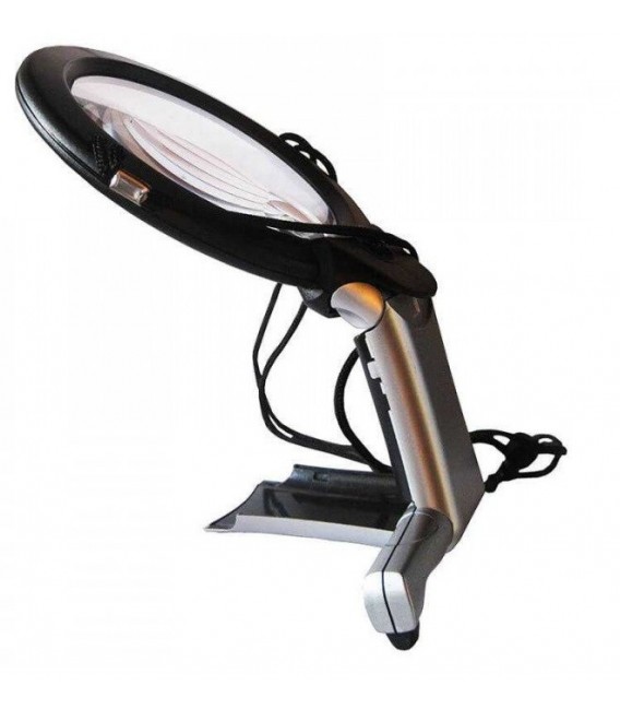 Lupa Especial de 10 cm con 2 lentes y luz led.