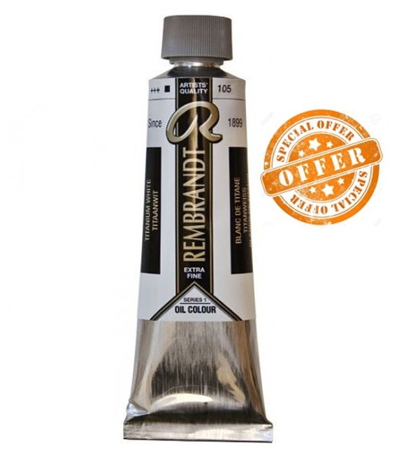 0001) OFFRE 105 Titanium white oil Rembrandt 150 ml.