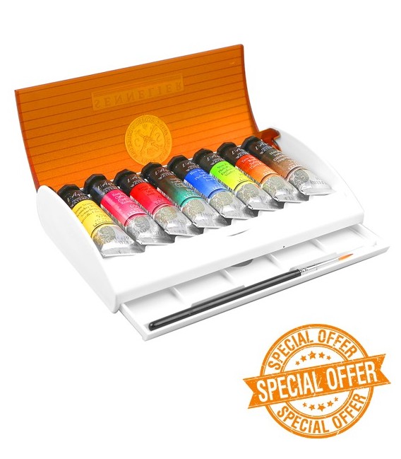 Scatola acquerelli Sennelier Travel Box plastica 8 tubi