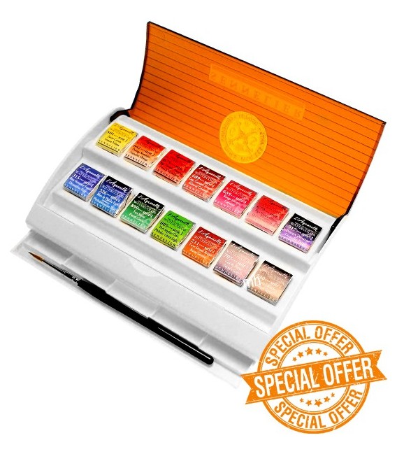Caixa Aquarel.la Sennelier Travel Box plastic 14 pastilles