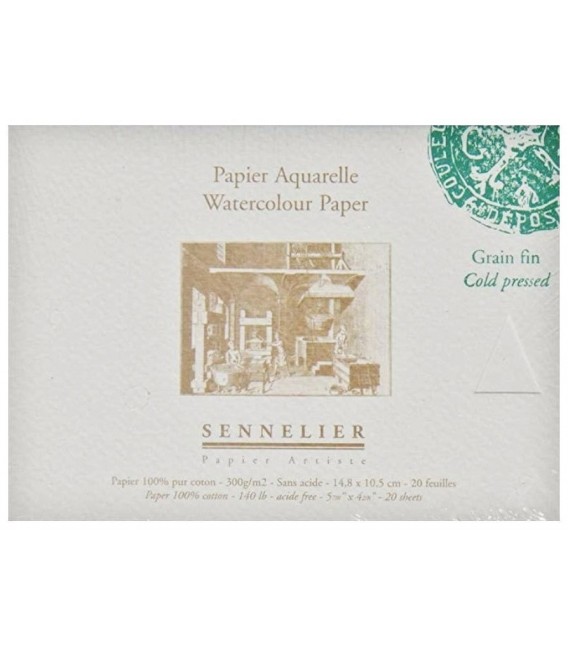 Bloc Papel Acuarela Sennelier 20h 300gr Grano Fino 14,8x10,5