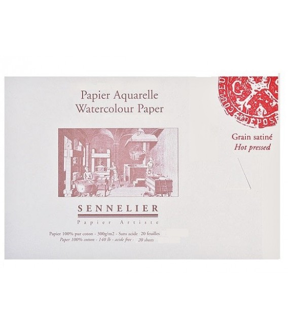 Watercolor Paper Bloc Sennelier 20s 300gr Hot Pressed 14,8x10,5